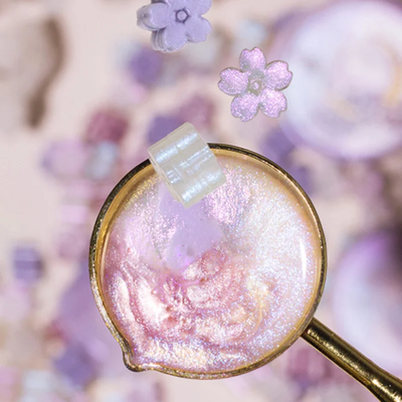 Mixed Glitter Sakura Wax Seal Stamp Beads DIY Cherry Blossom Sealing