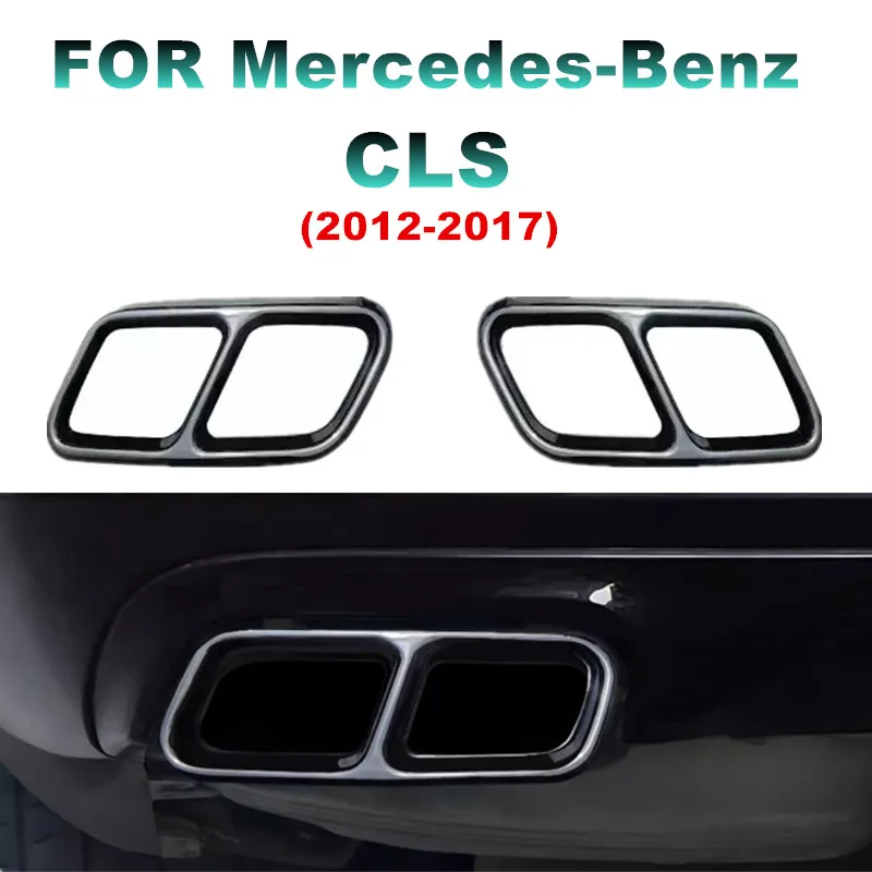 

Car Rear Exhaust Muffler Pipe Cover Metal Trim Tail Throat Frame For Mercedes Benz CLS 2010-2017 W218 Auto Accessories