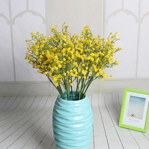 

1pc Fake Silicone Baby's Breath Flower Gypsophila Artificial plant for Wedding Home Hotel Party Decoration 5 Colors