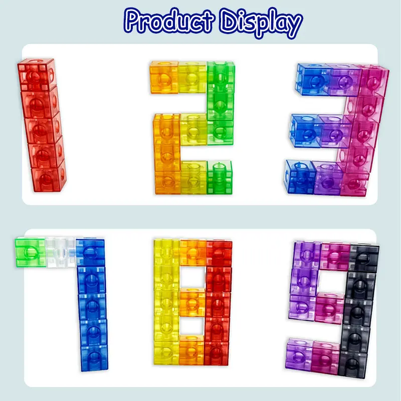 Kids Transparent Blocks Link Cubes Montessori Toys Math Learning Logical Thinking Constructs Cube Sensory Games Educational Toys - 3
