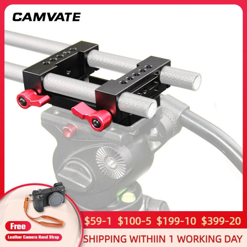 CAMVATE Tripod Mount Plate 15mm Railblock Rod Clamp for DSLR Camera Rig Support CAMVATE Tripod Mount Plate 15mm Railblock Rod Clamp for DSLR Camera Rig Support