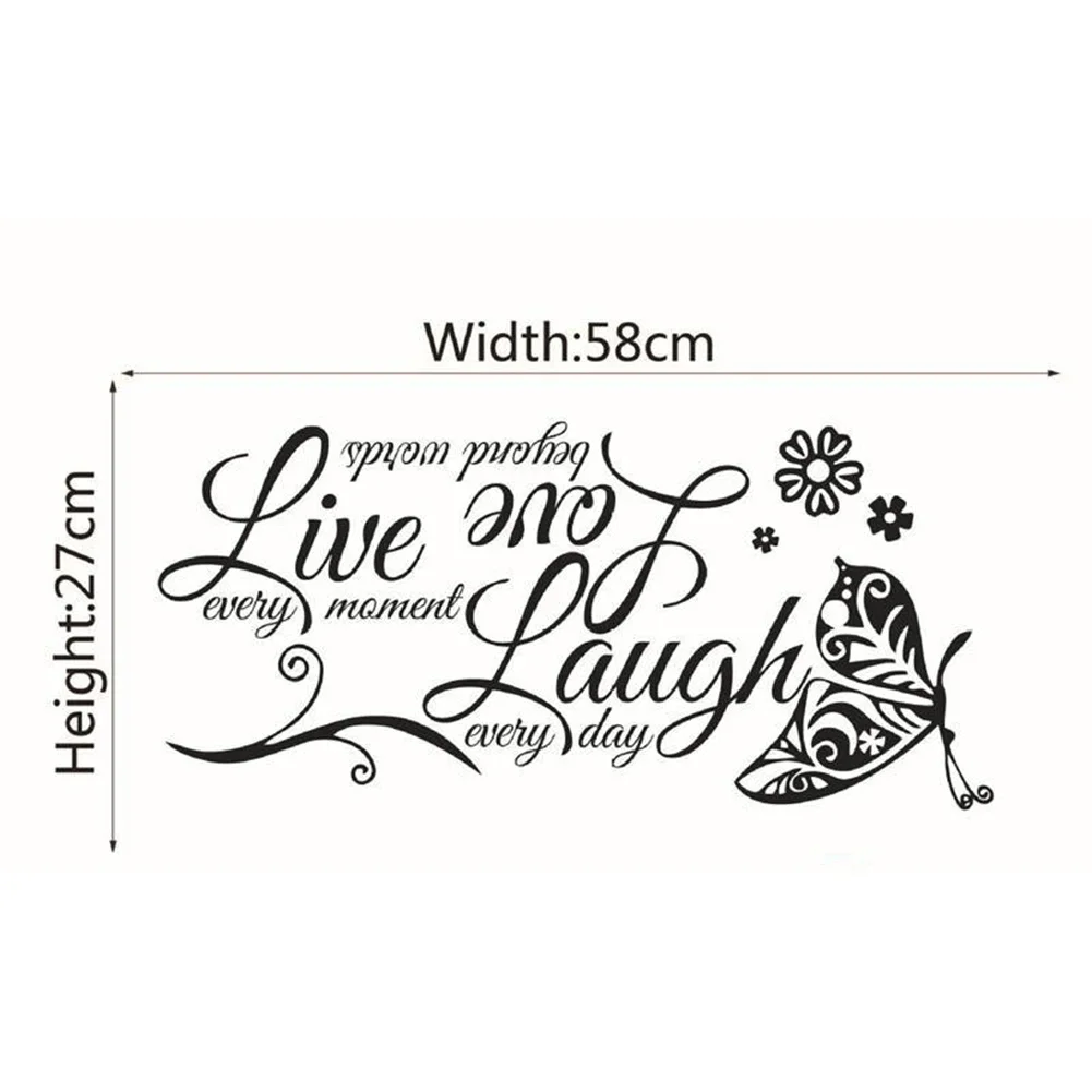 Art Wall sticker Butterfly Decal Decor Live Laugh Love Living Room Quotes Hot Sale Practical Reliable Brand New