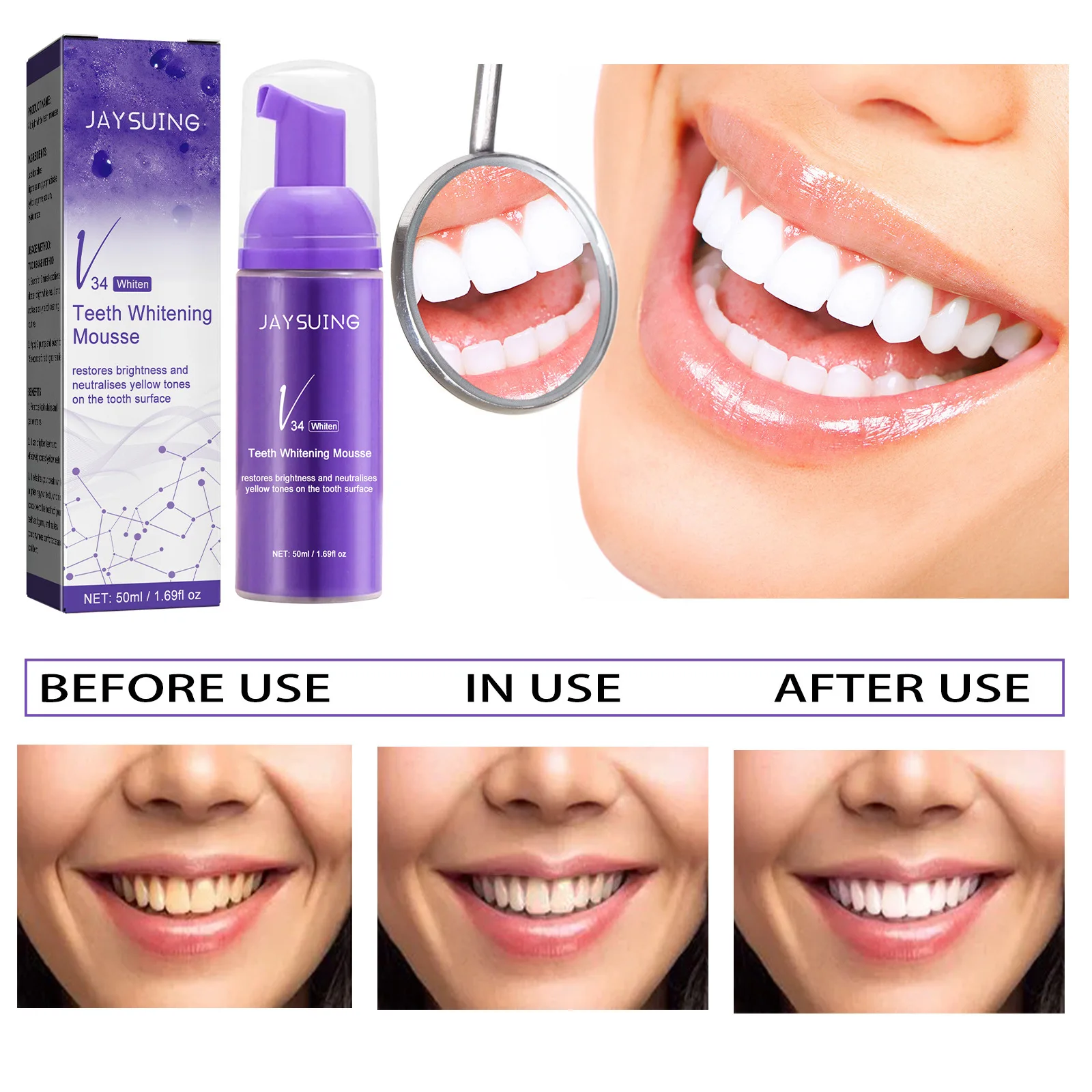 Jaysuing V34 Whitening Corrigerende Gele Tanden Verwijderen Vlekken Orale Reiniging Tandpasta