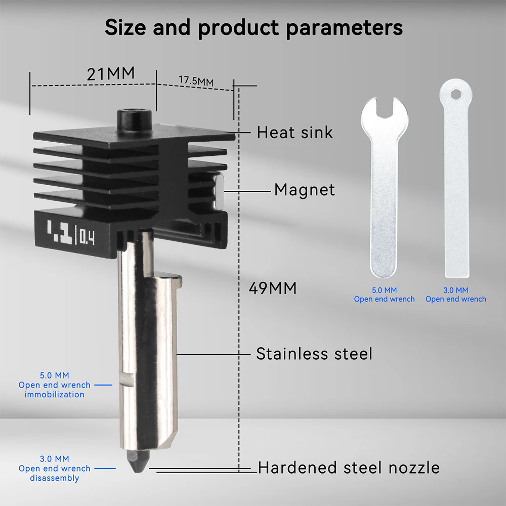 H a naページ2 For Bambu Lab H2D H2S Hotend Kit 0.2/0.4/0.6/0.8mm Hardened Steel