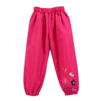 Baby Girls Fashion Children Long Pants Toddler Boys Waterproof Trousers Flower Printed Kids Casual Pants 1 to 4 Years Old 4
