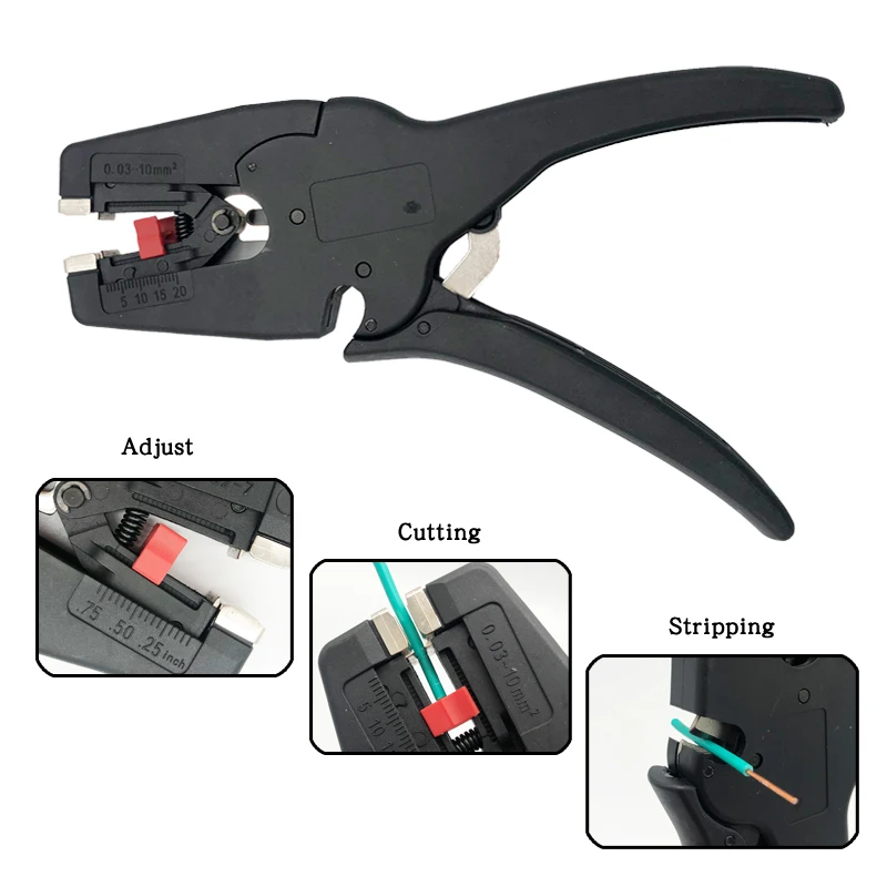 

Wire Stripper Tool Stripping Pliers Automatic 0.08-10mm 32-7AWG Cutter Cable Scissors D3 Multitool Adjustable Precision