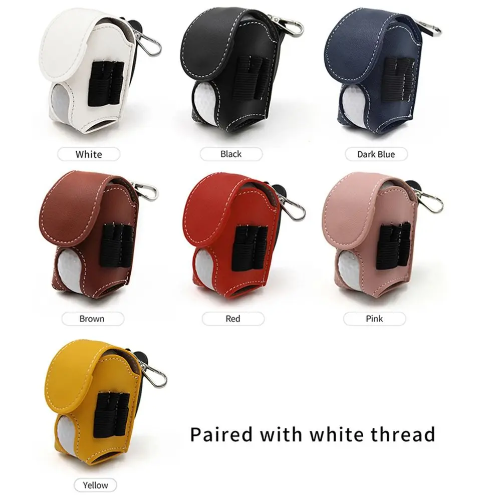 Borsa Portatile per Palline da Golf in Pelle PU Impermeabile, Porta Palline da Golf da Cintura Leggero e Mini per Esterni - immagine 6