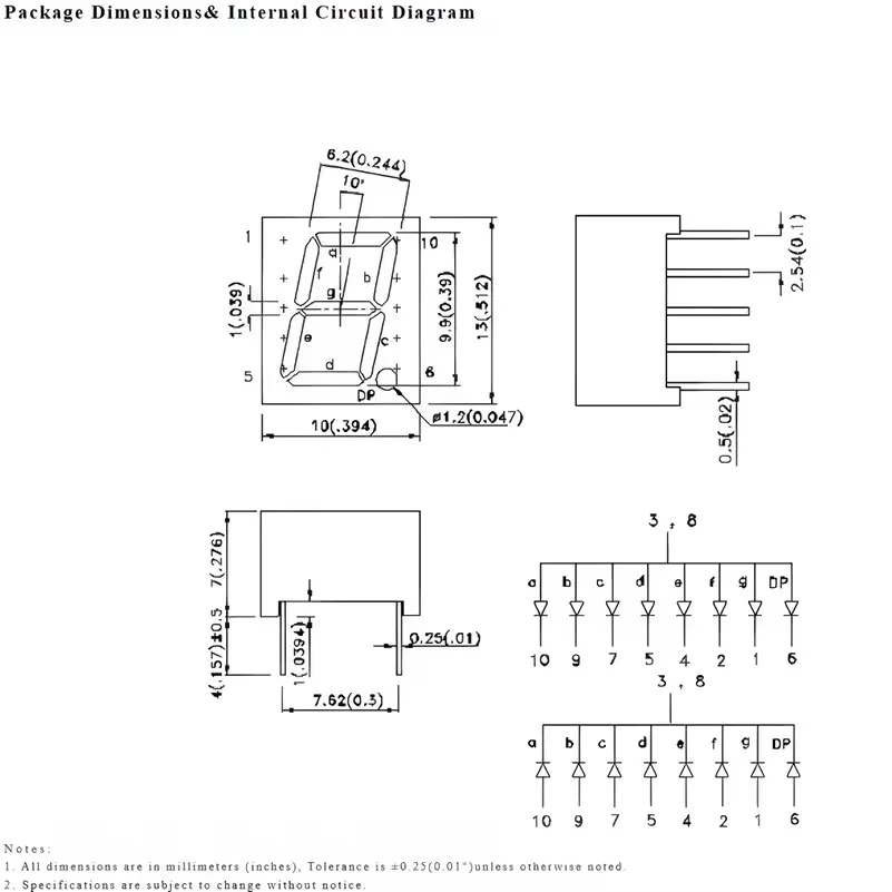 5Pcs ELS-431SURWA/S530-A2 ELS-432SURWA/S530-A2 0.39 인치 빨간색 7 세그먼트 LED 디스플레이 디지털 튜브 모듈 공통 양극 음극