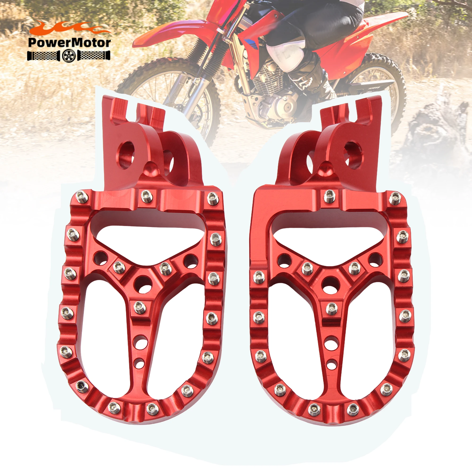 Motocross CNC Footpegs Foot Pegs Rest Pedals For HONDA CRF