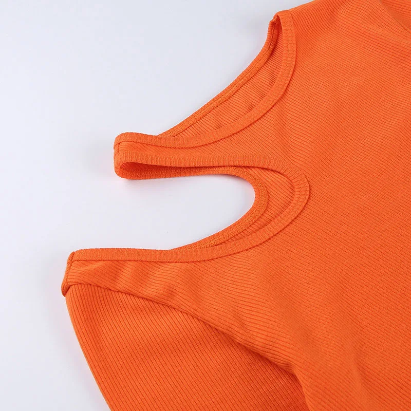 Sexy Aushöhlen Frauen T Shirt Casual Rundhals Langarm Dünne Cropped Tops 2022 Herbst Solide Elegante Grundlegende Tees – Detail 15