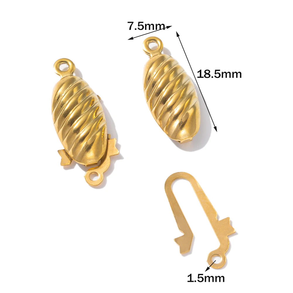 10 Sets Gold Edelstahl Schichtverschlüsse Halskette Anhänger Verbinder für DIY Ohrring Halskette Armband Schmuck Handwerk Herstellung – Detail 5