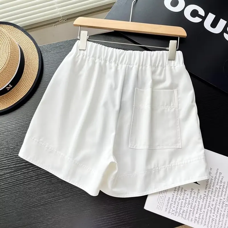 Withered British Fashion Ladies Boyfriend Style Cotton Bermuda Solid Simple Commuter Casual Shorts Women