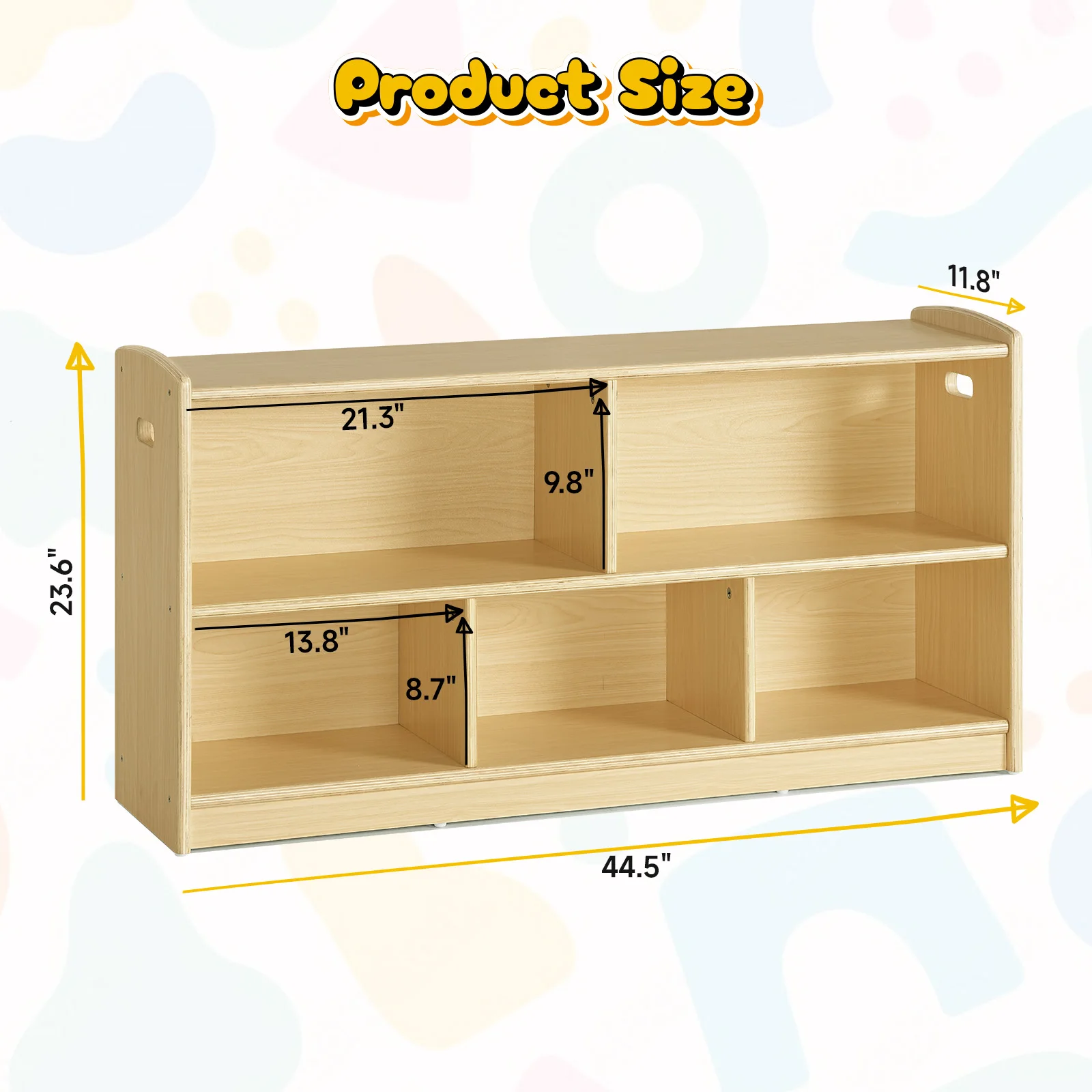 Montessori 2-Tier Kids Cabinet & Bookshelf Organizer 5