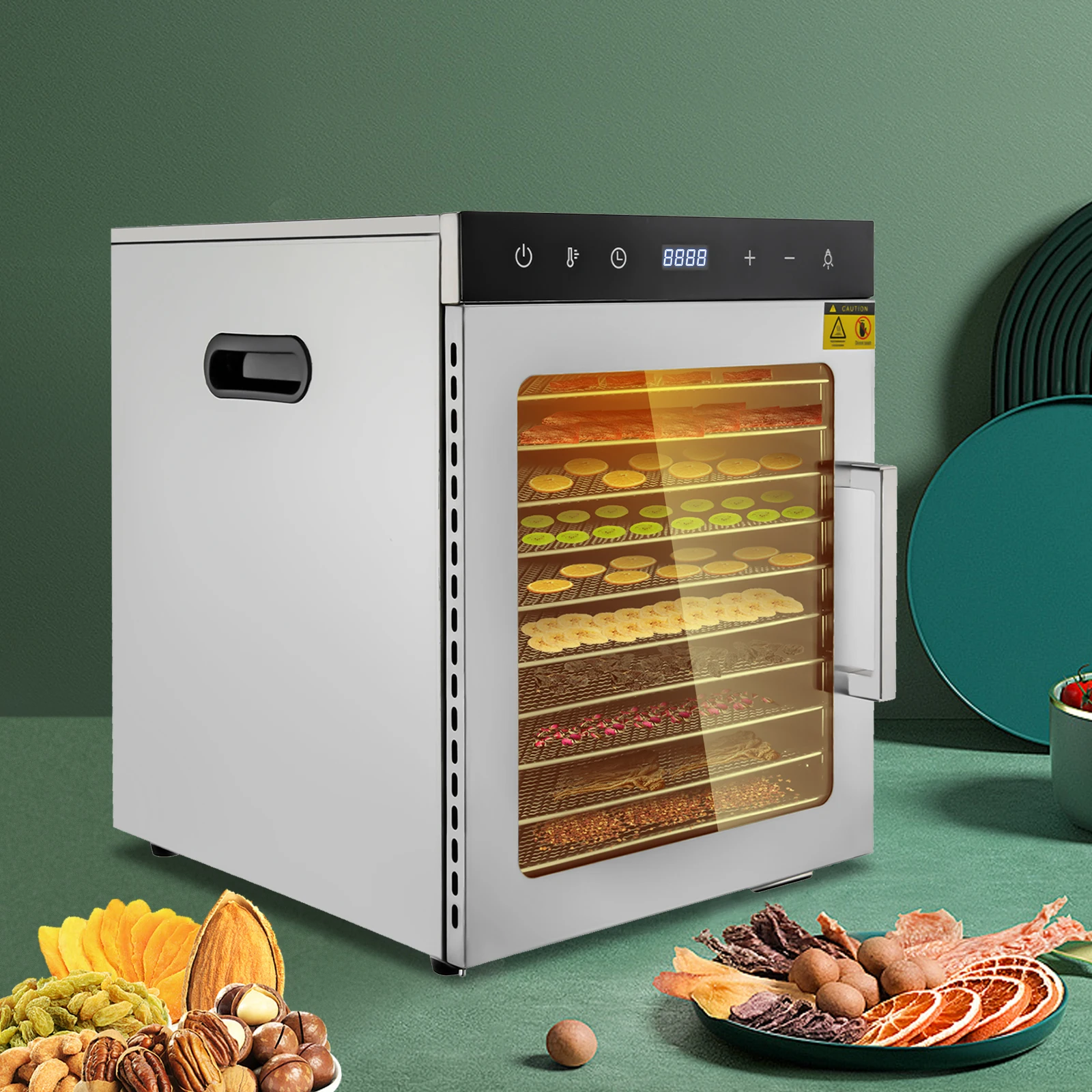 10 Tray Commercial Dehydrator Fruit And Vegetable Dryer Industrial Food Dehydration Meat Drying Oven Equipment 800W