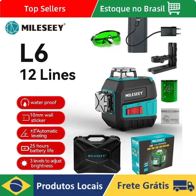 

Самонивелирующийся зеленый лазерный уровень MiLESEEY, 360, 12 линий, профессиональное устройство лазерного выравнивания, Горизонтальные и вертикальные перекрестные инструменты