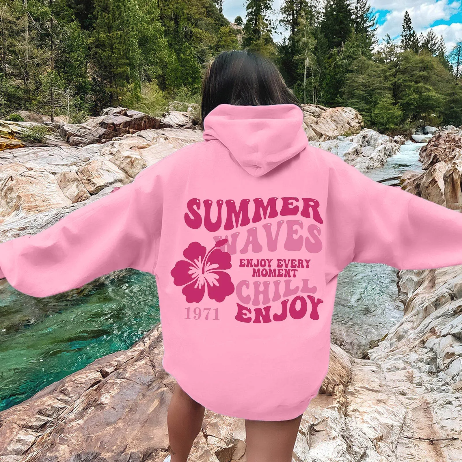 Sudadera con capucha para mujer, suéter de manga larga con letras estampadas, estética