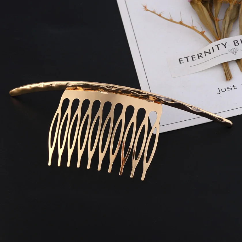 Metall Haar Seite Kämme Französisch Haar Kamm Gerade Zähne Haar Clip Kamm Twist Haar Kamm Schleier Kamm Haar Zubehör Schmuck – Detail 3
