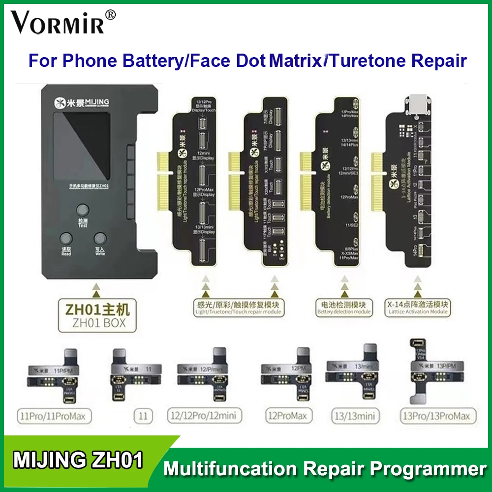 Mijing Zh01 Programmatore Di Riparazione Multifunzione Per Iphone X-14 Face Id Fix Dot Projector Detection Battery True Tone Repair Tools
