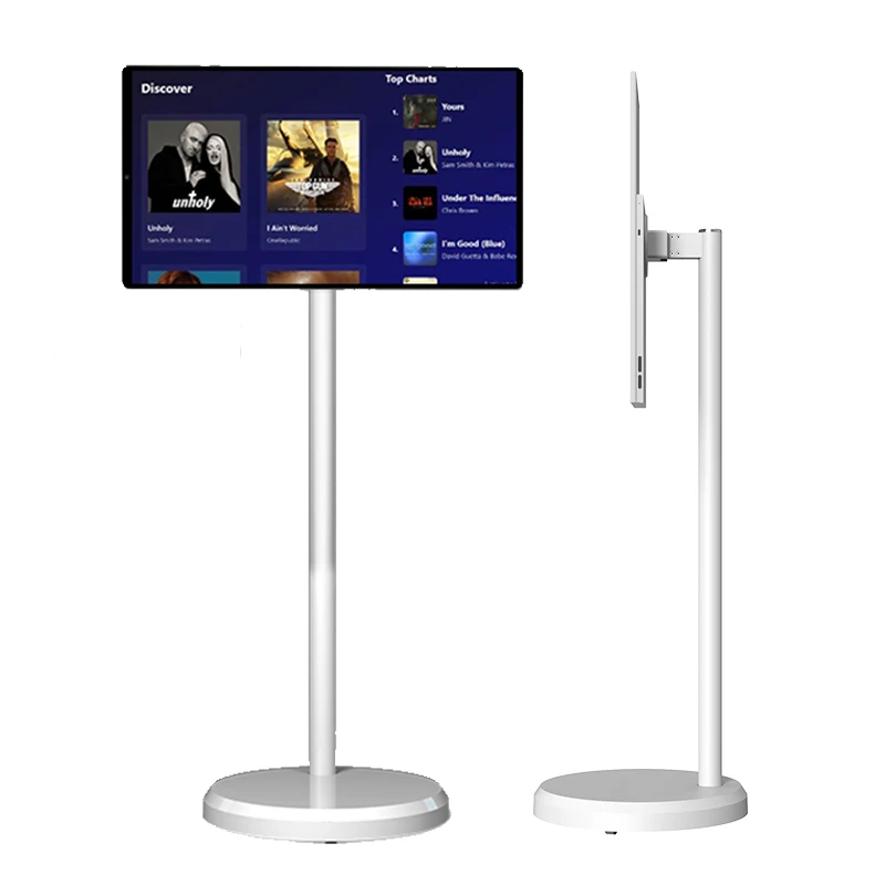 21.5 Inch 4Gb+64Gb Interactive Smart Television Rotatable Ultra Thin Touch Monitor Rechargeable Digital Portable TV