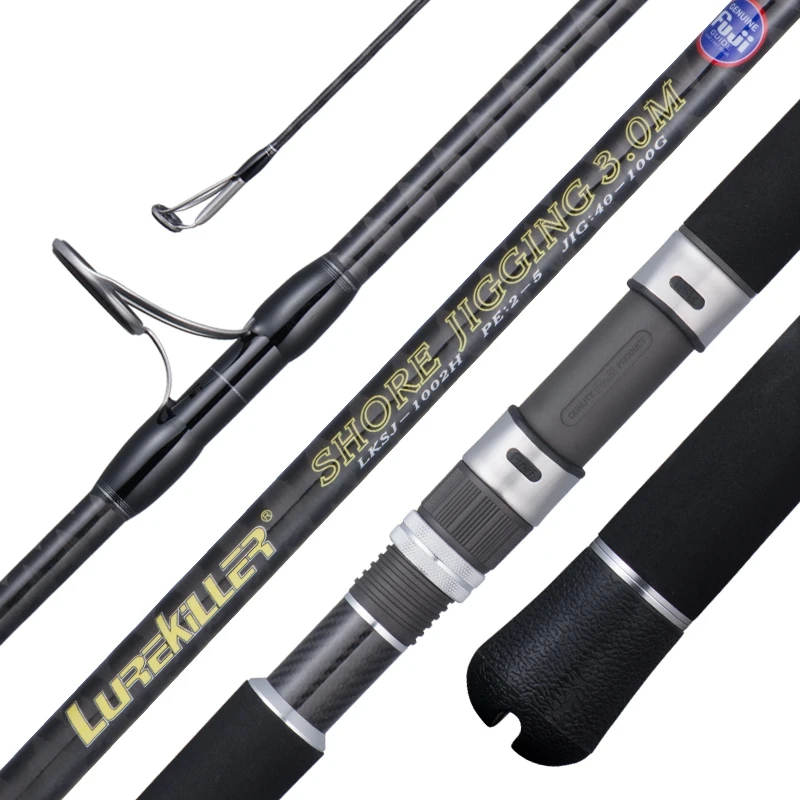 Lurekiller Carbon Shore Jigging Rod 3.0M/3.3M S1002H/S1102H Japan Fuji  Parts PE 2-5 Jig 40-100G Saltwater Spinning Popping Rod