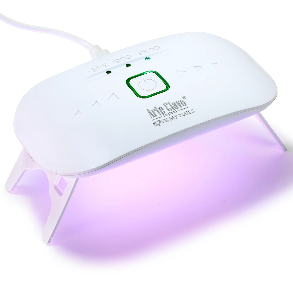 8W USB UV LED 네일 램프 휴대용 접이식 젤 경화 조명 네일 드라이어 원버튼 타이머 60초 90초 150초 빌더 연장 아트