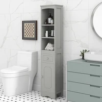 Tall Bathroom Cabinet, Freestanding Storage Cabinet With Drawer, MDF Board, Adjustable Shelf, Grey 2