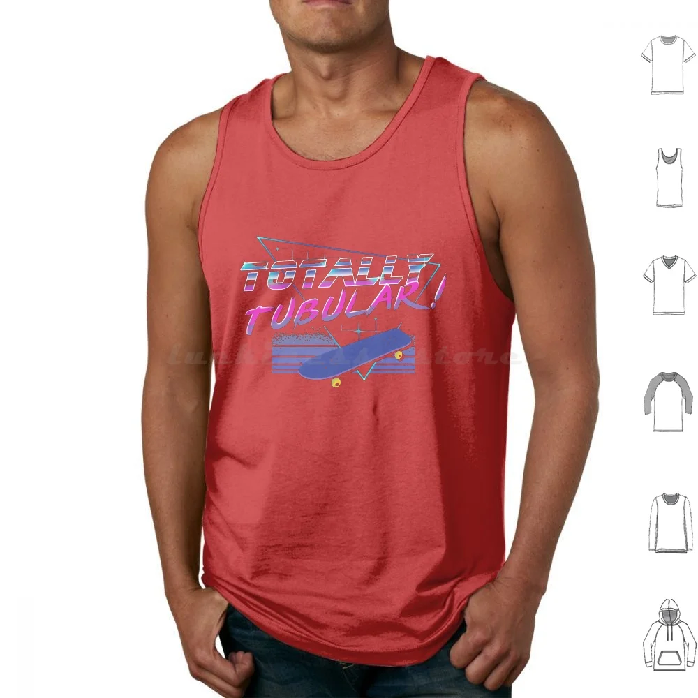 thumbnail image 1 of Camisetas sin mangas totalmente tubulares Chaleco sin mangas Cultura pop de los 80 Monopatín totalmente tubular Serie de televisión Max Things Stranger, 1 of 5