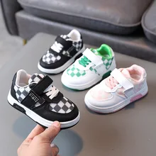 

Fashion Kids Shoes Checkered Children Sneakers for Girl Boy Flat Heel Anti-slippery School Shoes Nice Plaid tennis shoes F02161