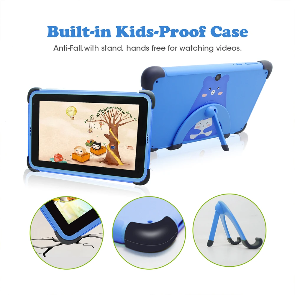 Tablette Enfant Bleue D'apprentissage Pour Enfants, 7 Pouces Hd Ips  1024x600 Écran , Android 11, Wifi 6 Quad Core, 2 Go 32 Go, 3000mah, D+  2022, Avec Enfant Application, Capteur G - AliExpress