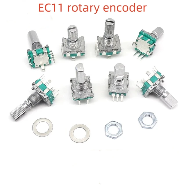 2/10PCSEC11 rotary encoder Digital potentiometer, plum blossom, half axis, five-leg handle length 15MM20MM 1