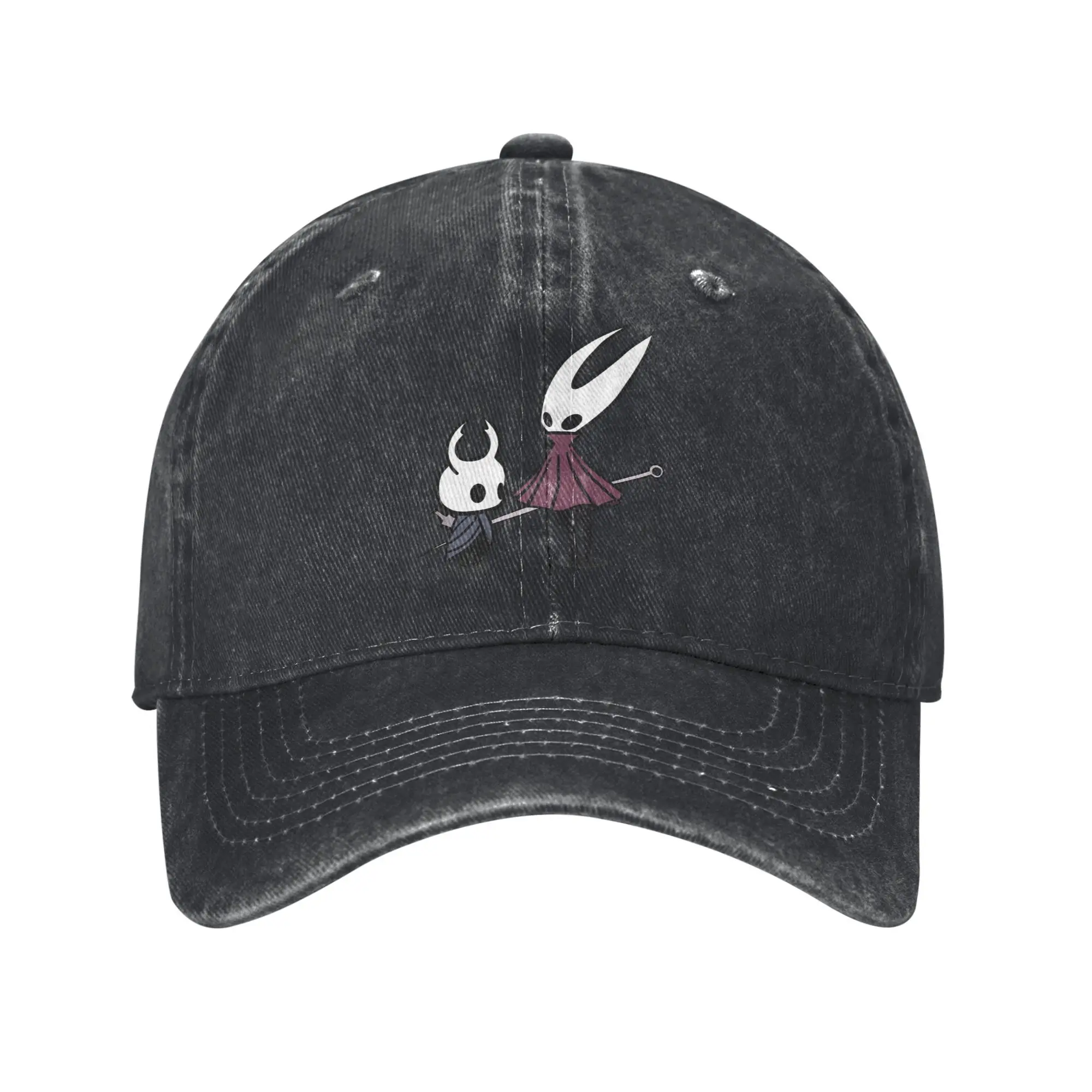 Hollow Knights Silksongs Niedliche Baseballkappen im Retro-Stil, verwaschene Kopfbedeckung, Unisex, für den Außenbereich, Sommer, unstrukturierte, weiche Hüte, Mütze