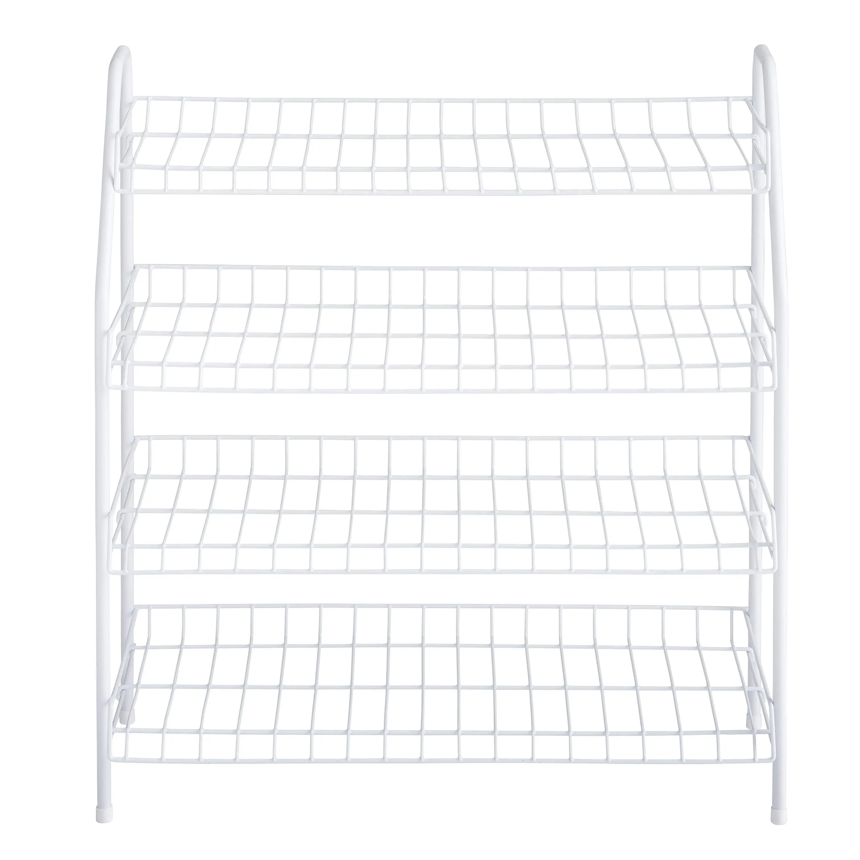 Rubbermaid Freestanding 4-Tier Wire Shelf Shoe Rack and Organizer, White