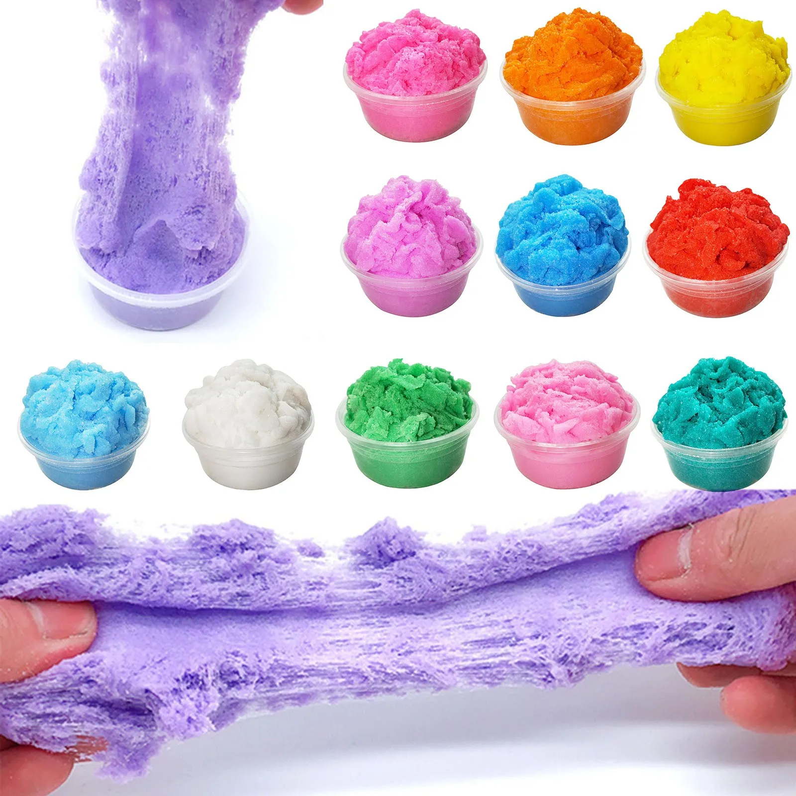 6 Pk Magic Cotton Sand Putty Doh Foam Kids DIY Slime Squishy Mud