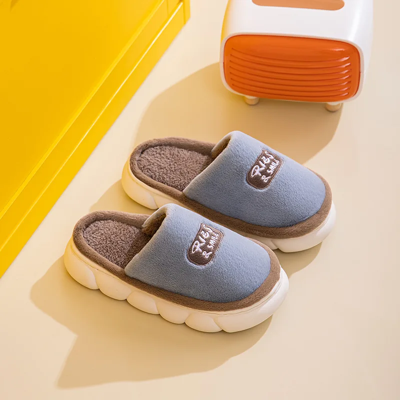 Fashion Artificial Plush Home Slippers Women Men Winter Indoor Fur Slippers Keep Warm Wool Slipper Lady Soft Home Shoes Flats