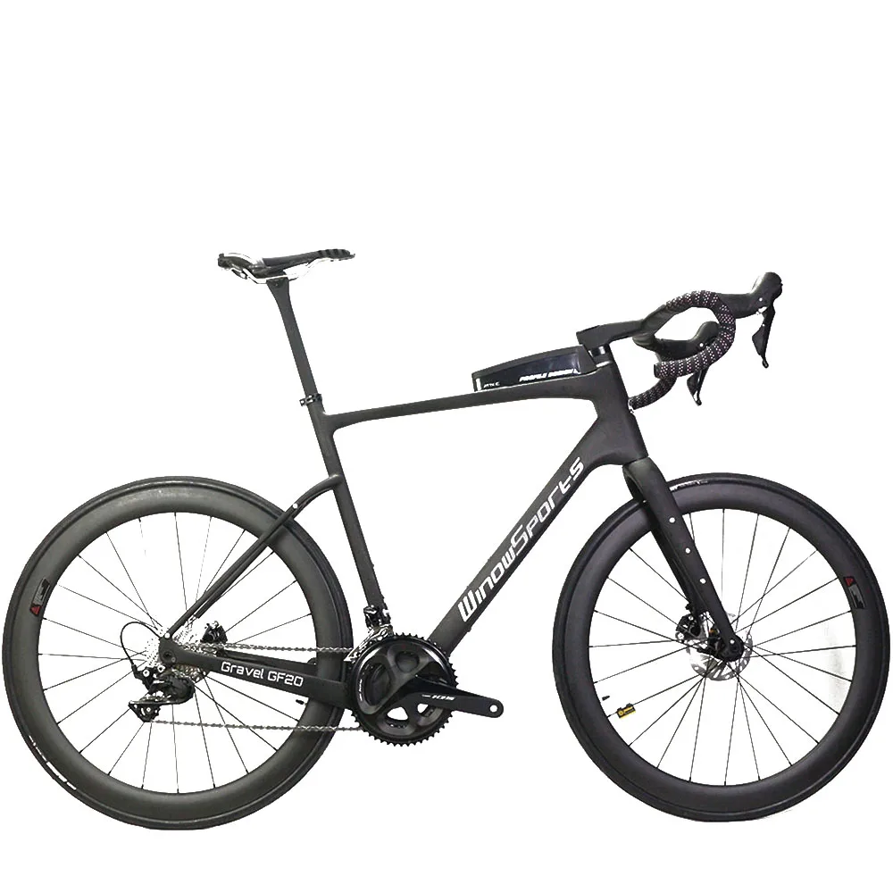 2023 Winowsports Nuova Bici Completa In Ghiaia Di Carbonio Completa Telaio Per Bicicletta Ghiaia Freno A Disco 22 Velocità Con Gruppo R7020 In Stock