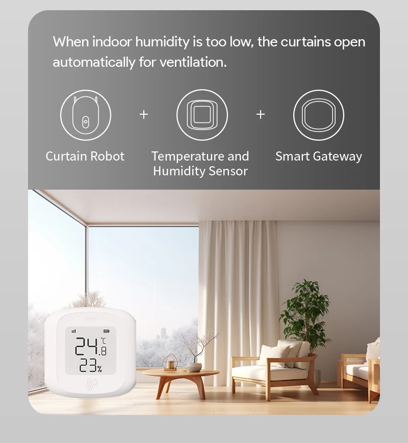 Tuya Smart Zigbee / Bluetooth Curtain Motor with Hooks Smart Curtain Pusher Robo
