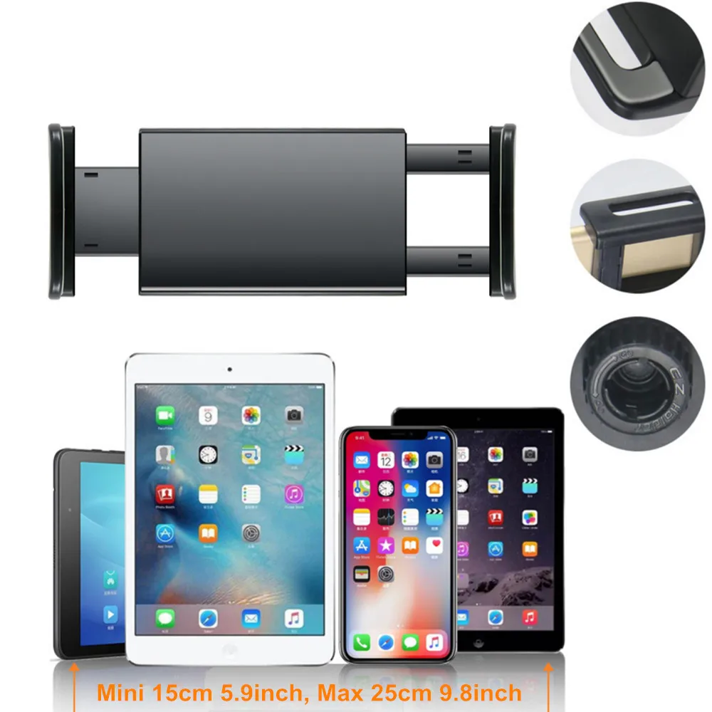 Tablet Stand for Bed Aluminum Arm Cell Phone Clamp Clip Overhead Mount Stand For iPad Mipad Galaxy Tabs Phones with 4-13 inch