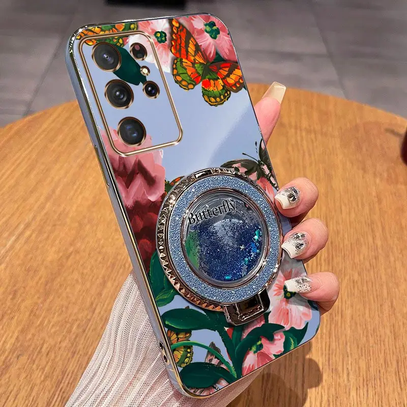 Colorful Butterflies Plating Phone Case Cover