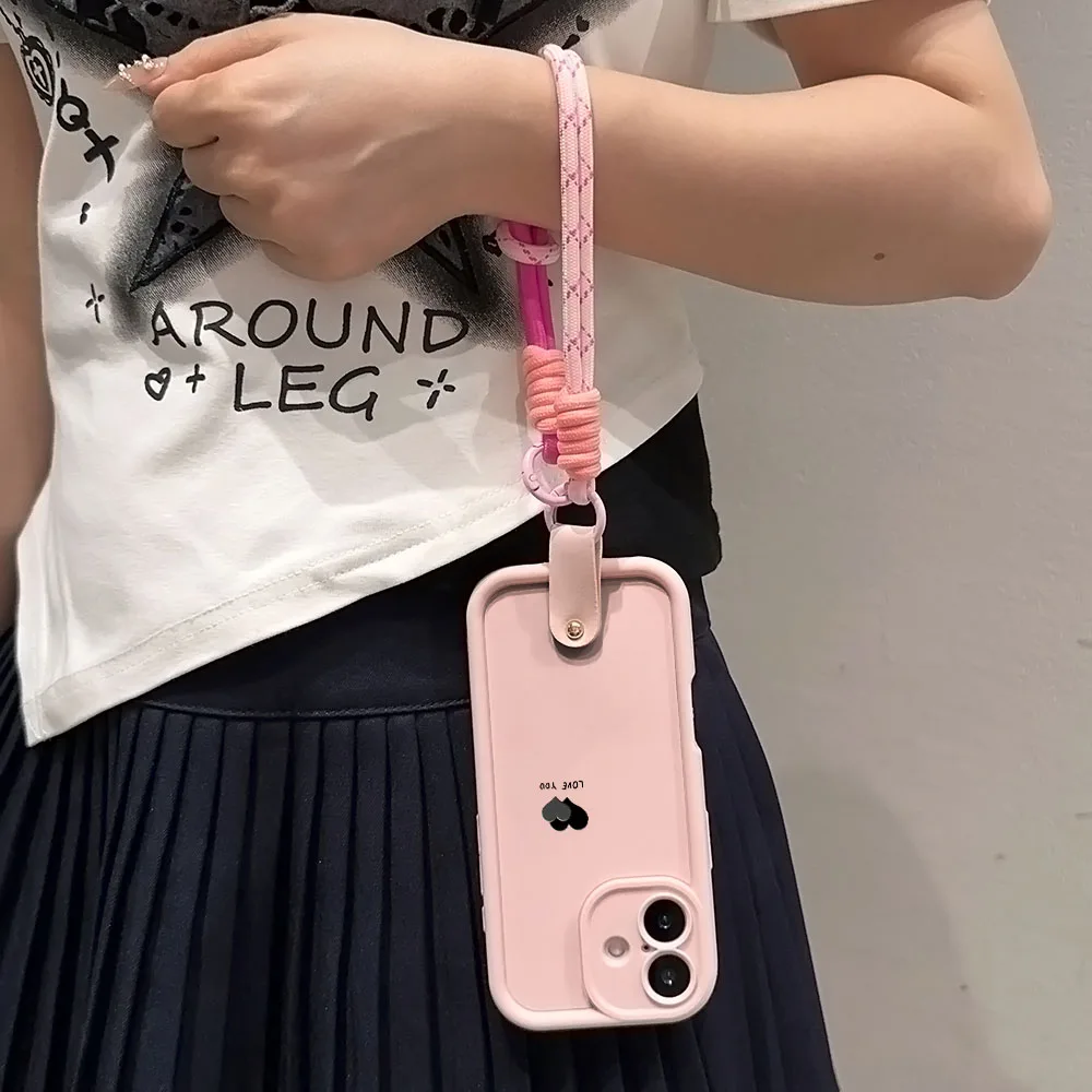 Phone Case With Wrist Chain And Heart Design For Redmi Series_voghion.com