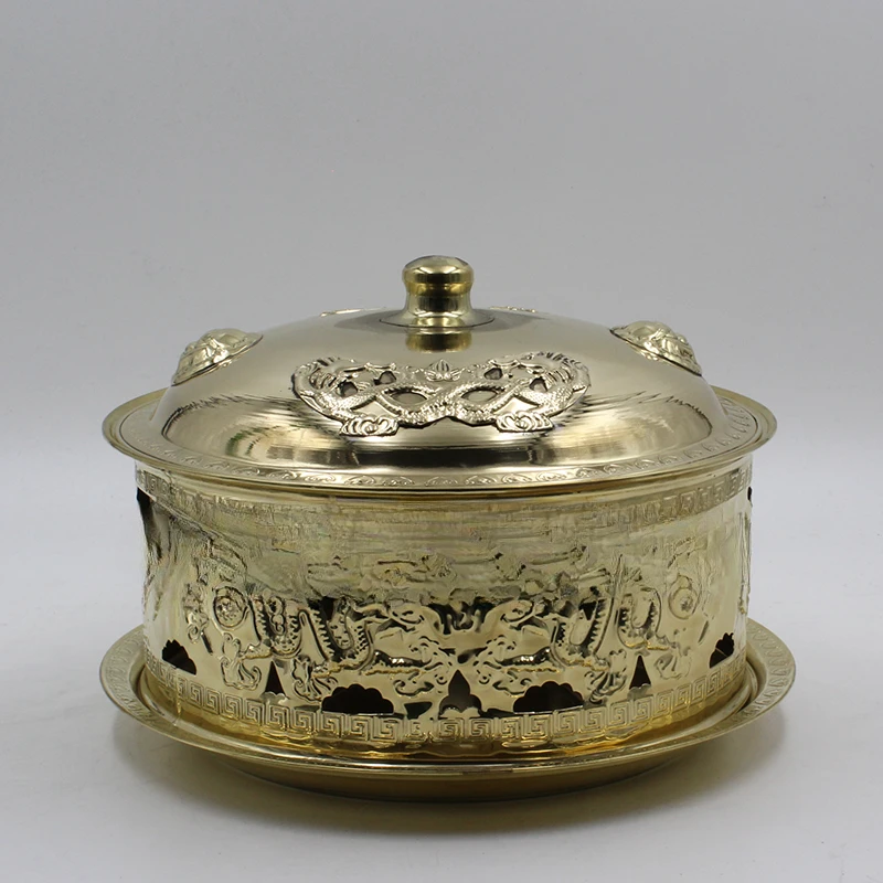 황동 우유 찻주전자, 큰 로얄 국화 몽골 밀크티, 가정용 순수 구리 김치 알코올 