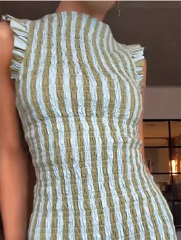 Fashion Half High Collar Vacation Long Dress Casual Sleeveless Draped Bohemian Dress Elegant Hight Waist Slim Swing Party Dress 1