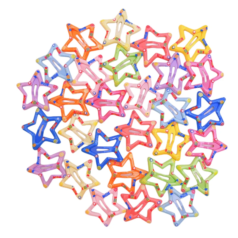 10pcs/lot 3CM Cute Colorful Star Hair Clips for Girls kids Lovely Hair Decorate Hairpins Children Gift Hair Accessories Headwear