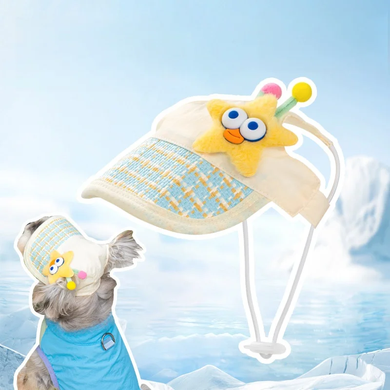 Pet Sun Hat Uv Protection Breathable Mesh Cap For Dogs And Cats_voghion.com