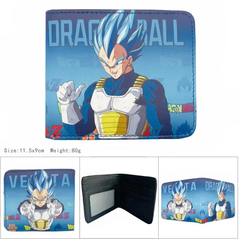 ドラゴンボールショート財布悟空ベジータ革折り財布ポータブル