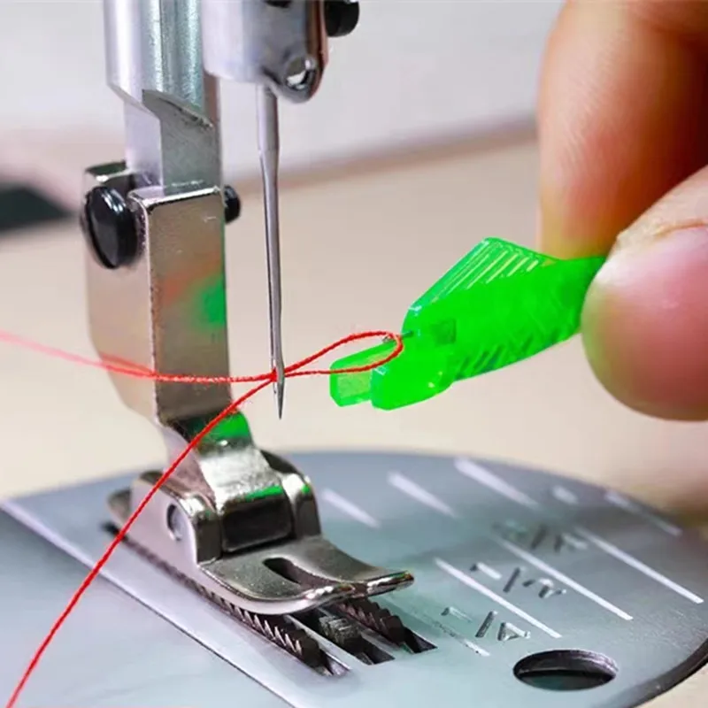 Description Picture 4 of item1/5 Pcs Needle Threader For Sewing Machines Diy Accessories Needlework Bar Thread Guide Piercing Hook Fast Threading Insert Tool