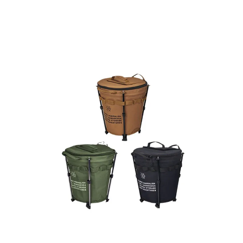 Portable Collapsible Outdoor Camping Ice Bucket Car Carrying Round Bucket Insulation Keep Cold Keep Fresh Bag