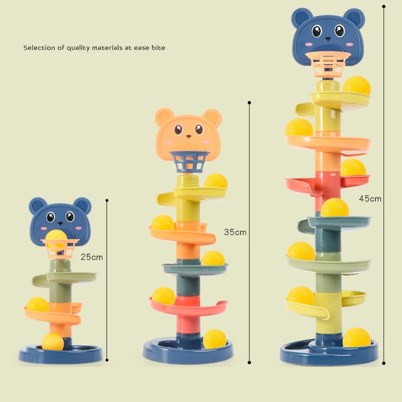 Plastic Slide Track Toy Slide Ball Tower Rolling Ball Tracking Toy Sets Baby Toys Rolling Ball Pile Tower 3