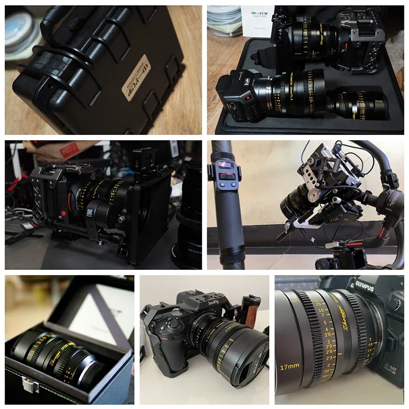 Zhongyi Optics 17mm 25mm 35mm 50mm T1.0 시네 렌즈 수동 초점 시네마 렌즈 (올림푸스, 파나소닉, BMPCC 4K 6K 시리즈 M43 카메라용)