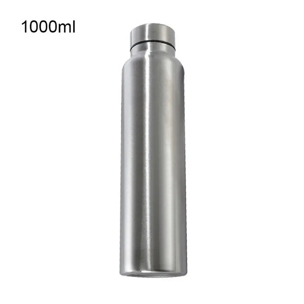 Water Bottle 1000ml Stainless Steel Sport Water Bottle Single-layer Rugged Water Cup Metal Flask Drinkware Camping Sports Gym