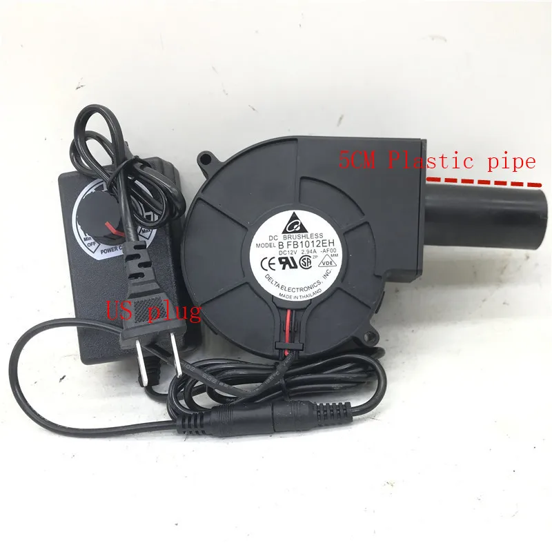 Alto Volume de ar Turbina Centrífuga Ventilador com Plástico ar Duto Velocidade Controle Adaptador de Energia Novo Bfb1012eh 12v 2.94a 9733 9cm